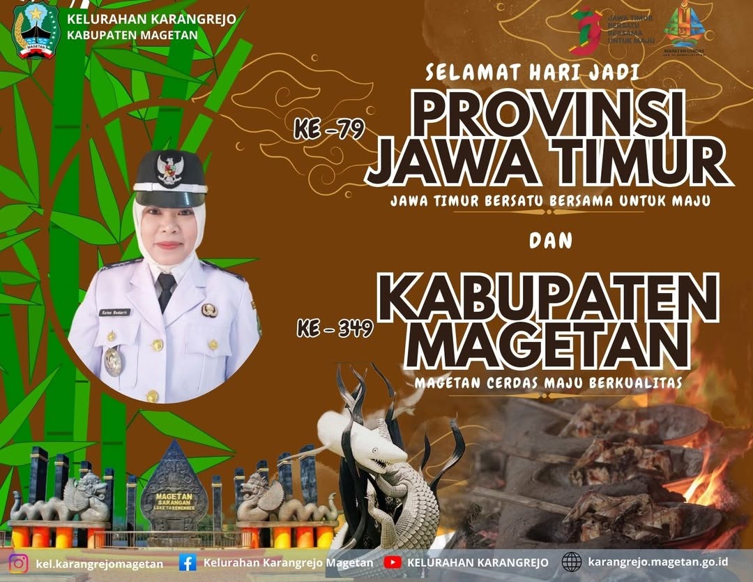 SELAMAT HARI JADI KABUPATEN MAGETAN KE - 349. "MAGETAN CERDAS MAJU BERKUALITAS" ✨