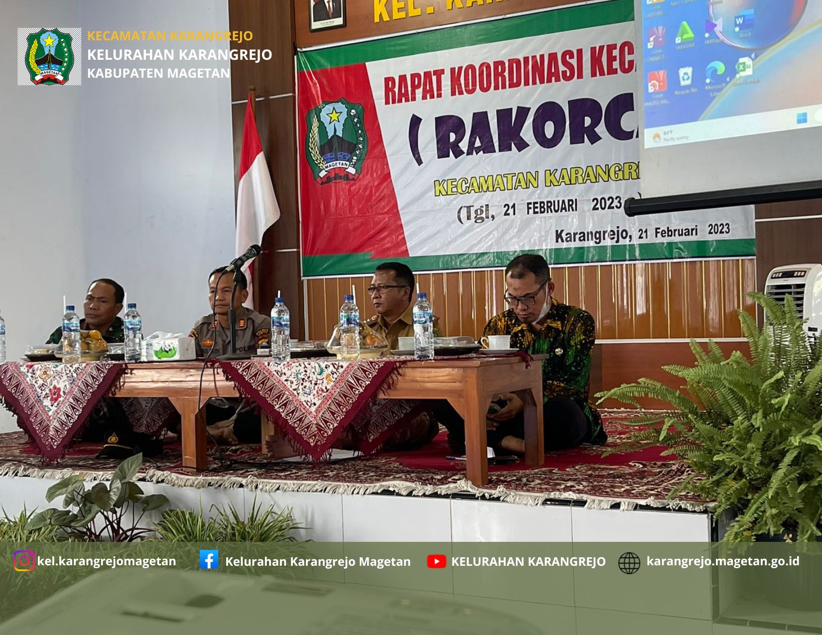 RAKORCA KECAMATAN KARANGREJO DI BALAI PERTEMUAN KELURAHAN KARANGREJO